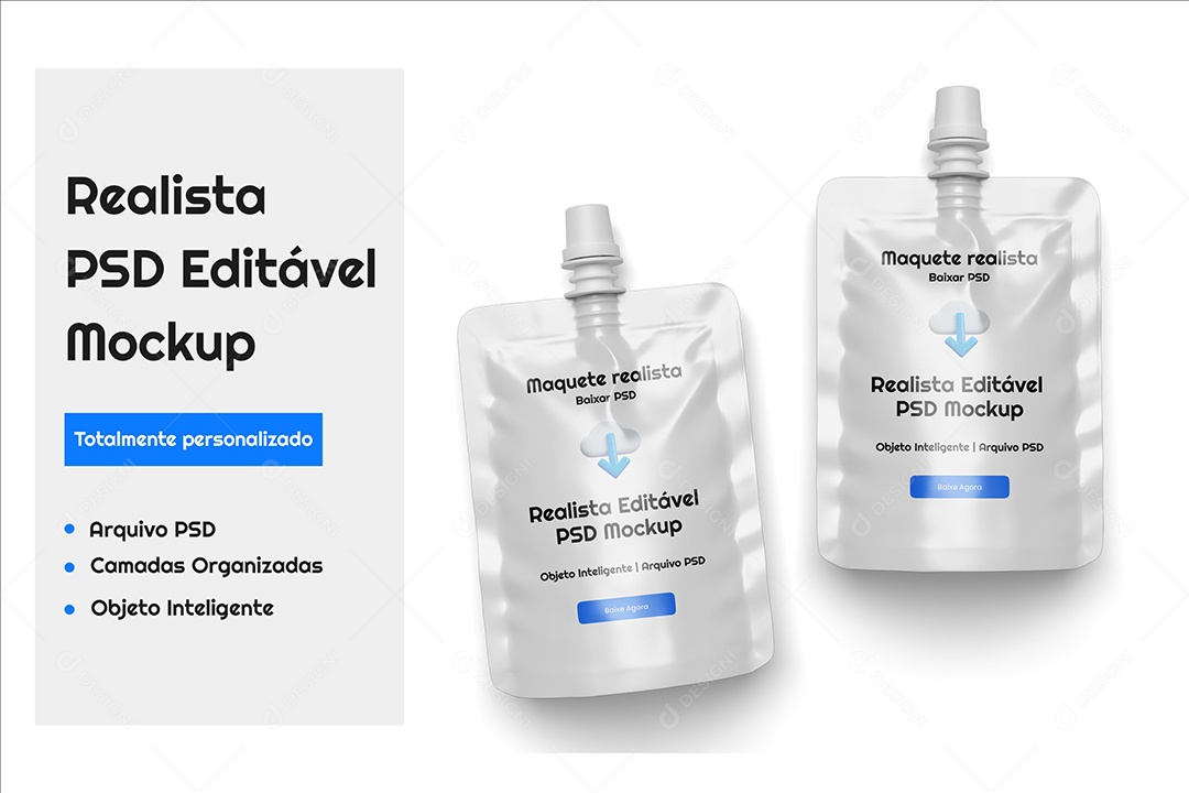 Mockup Bolsa de Bico Líquido PSD Editável