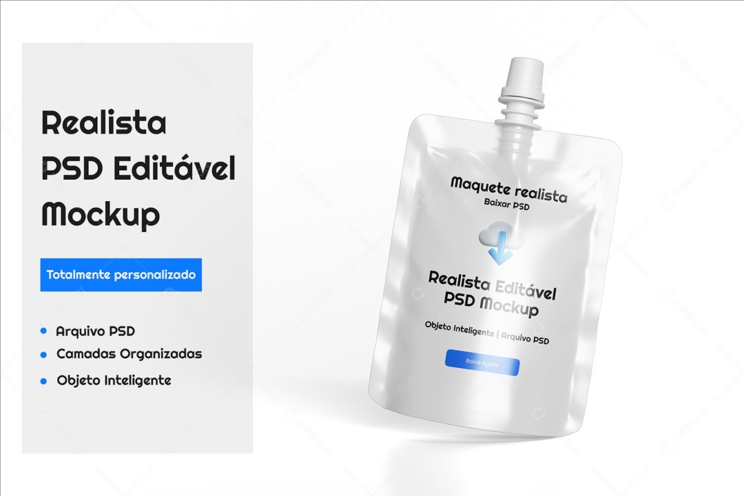 Mockup Bolsa de Bico Líquido PSD Editável