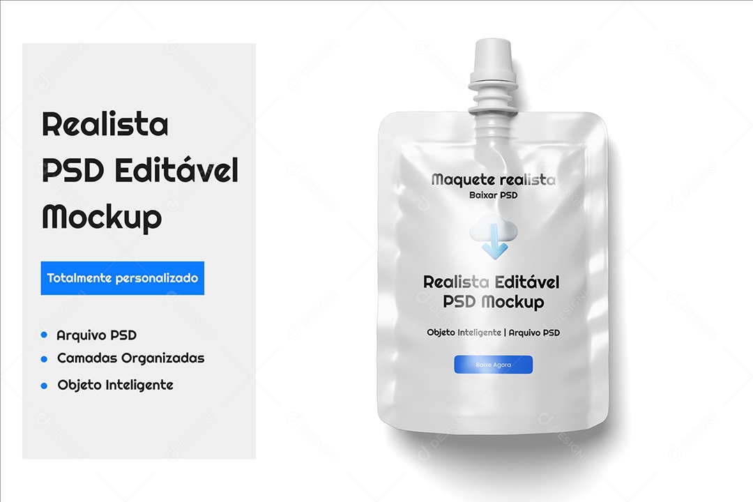 Mockup Bolsa de Bico Líquido PSD Editável