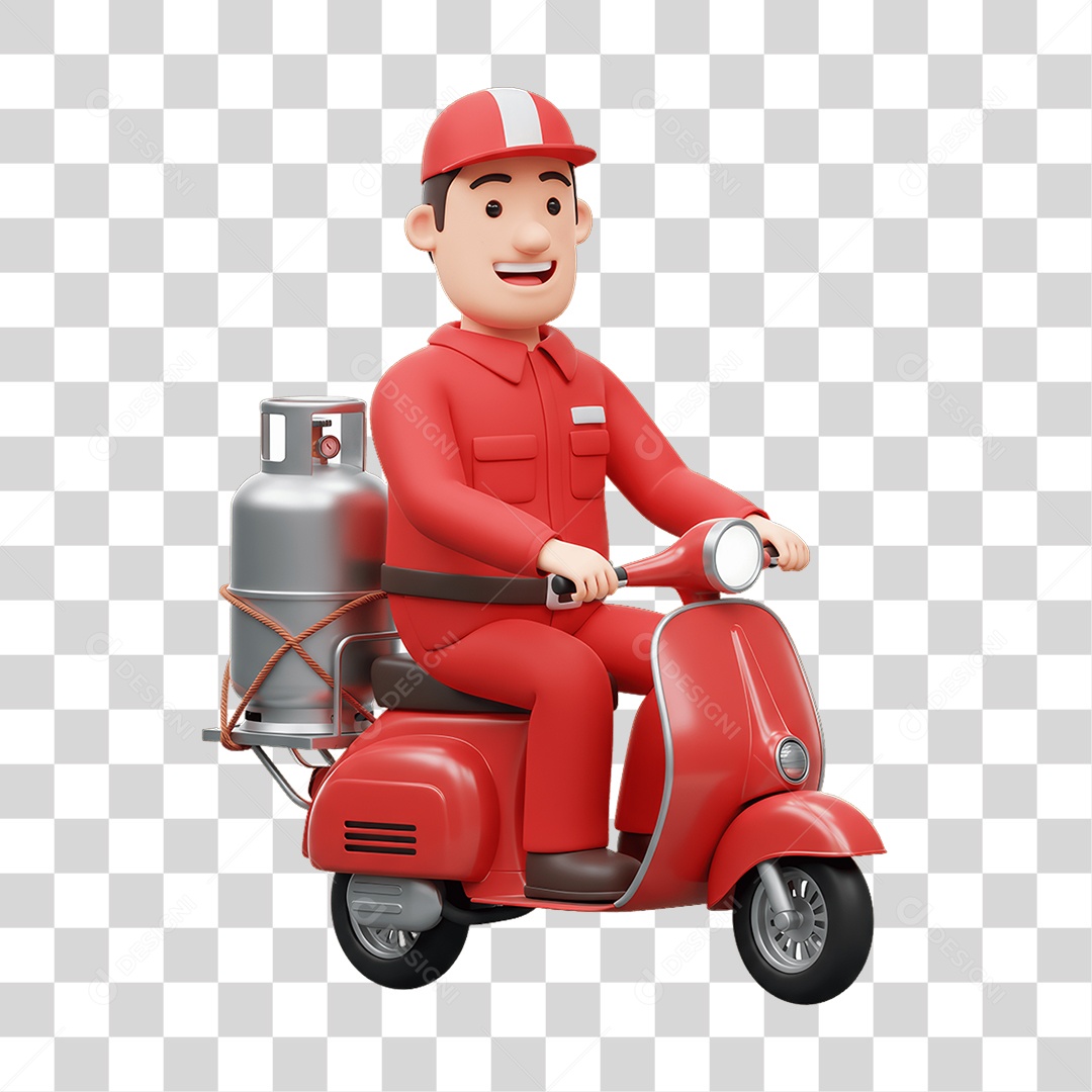 Personagem Entregador de Gás PNG Transparente