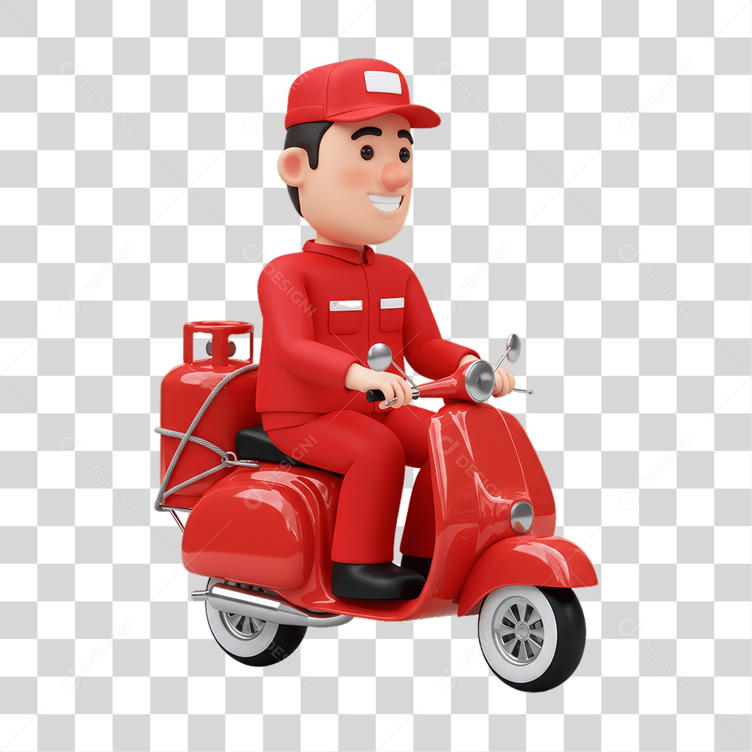 Personagem Entregador de Gás PNG Transparente