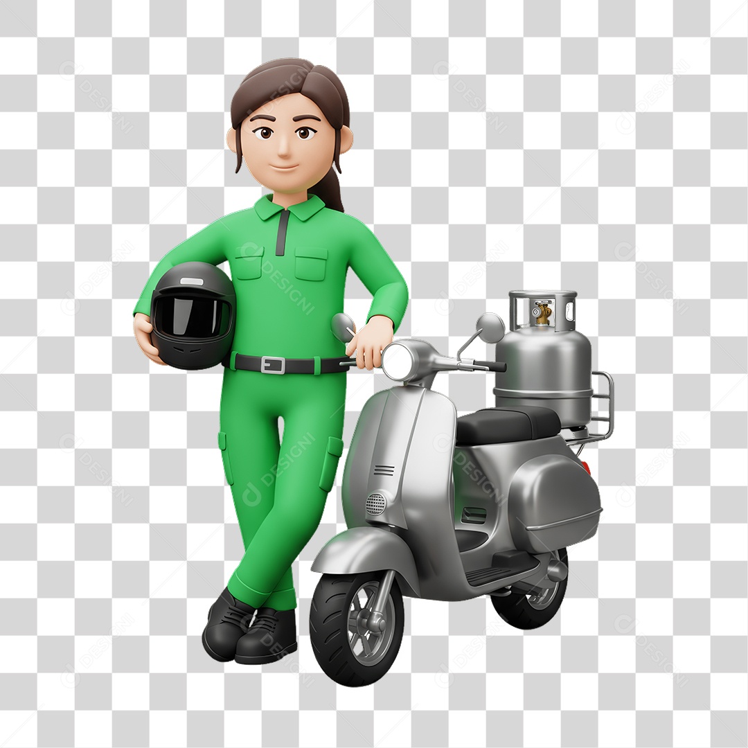 Personagem Entregadora de Gás PNG Transparente