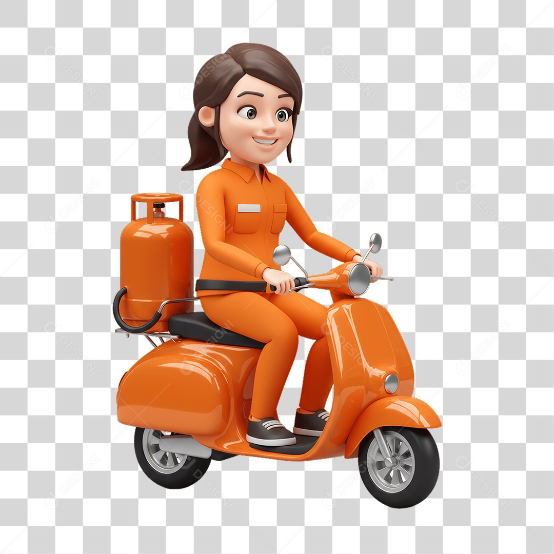 Personagem Entregadora de Gás PNG Transparente