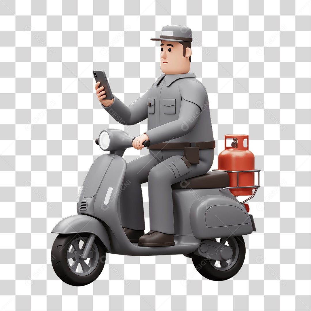 Personagem Entregador de Gás PNG Transparente