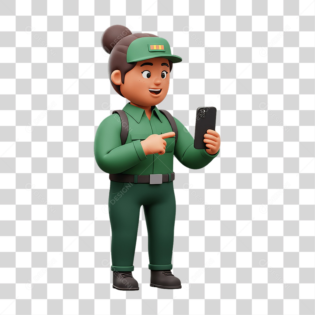 Personagem Entregadora de Gás PNG Transparente