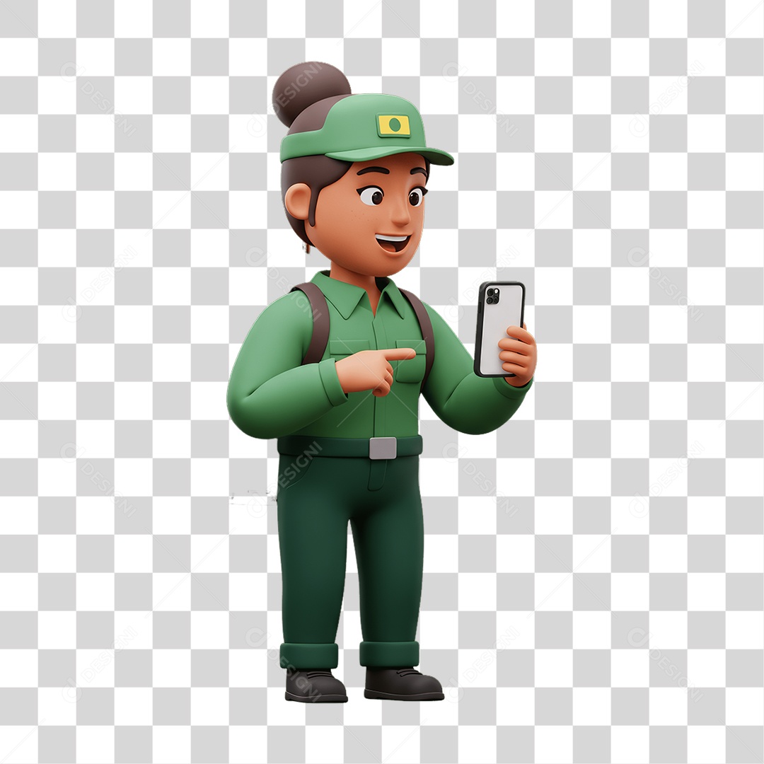 Personagem Entregadora de Gás PNG Transparente