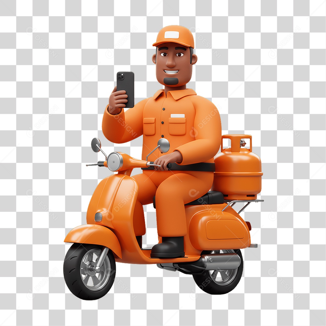 Personagem Entregador de Gás PNG Transparente