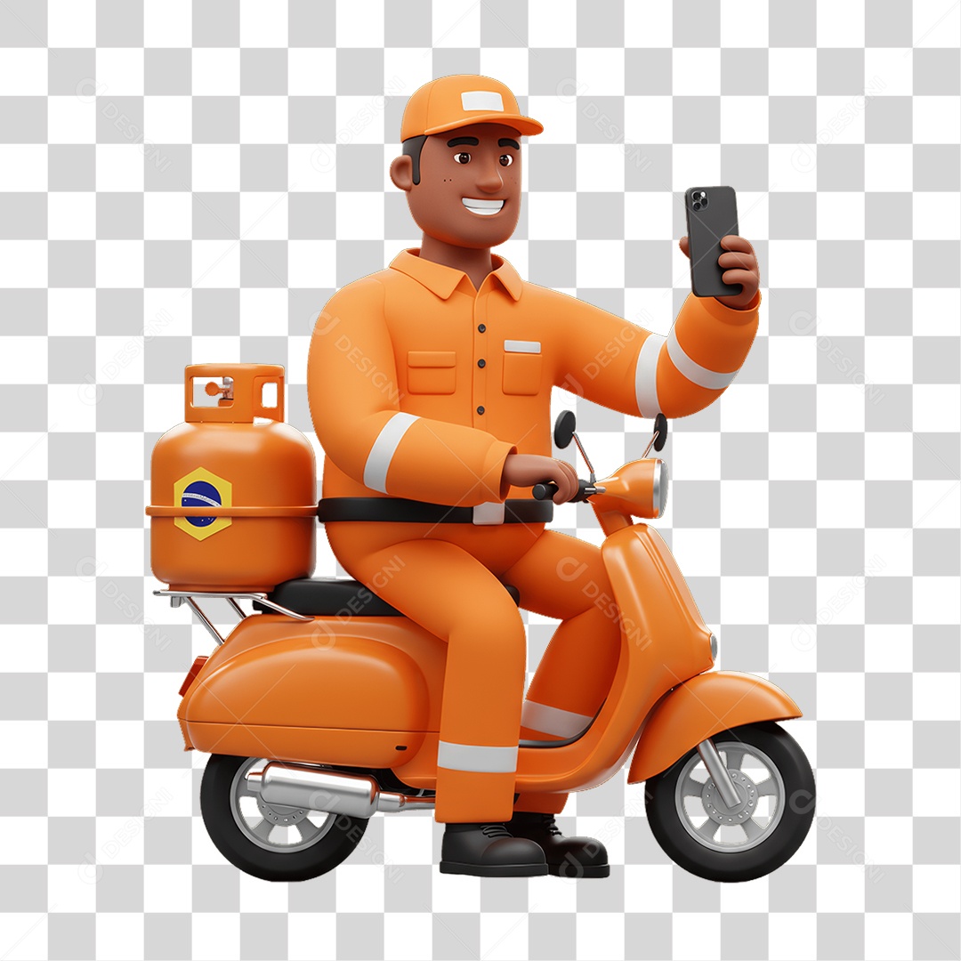 Personagem Entregador de Gás PNG Transparente