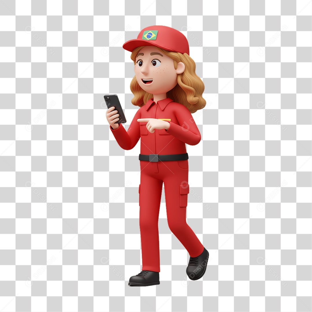 Personagem Entregadora de Gás PNG Transparente