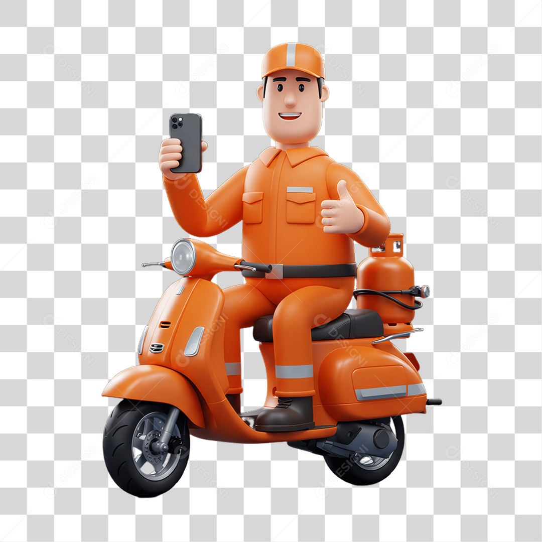 Personagem Entregador de Gás PNG Transparente