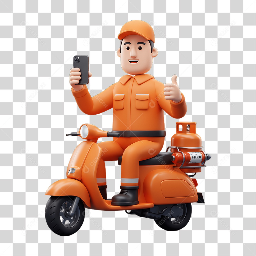 Personagem Entregador de Gás PNG Transparente