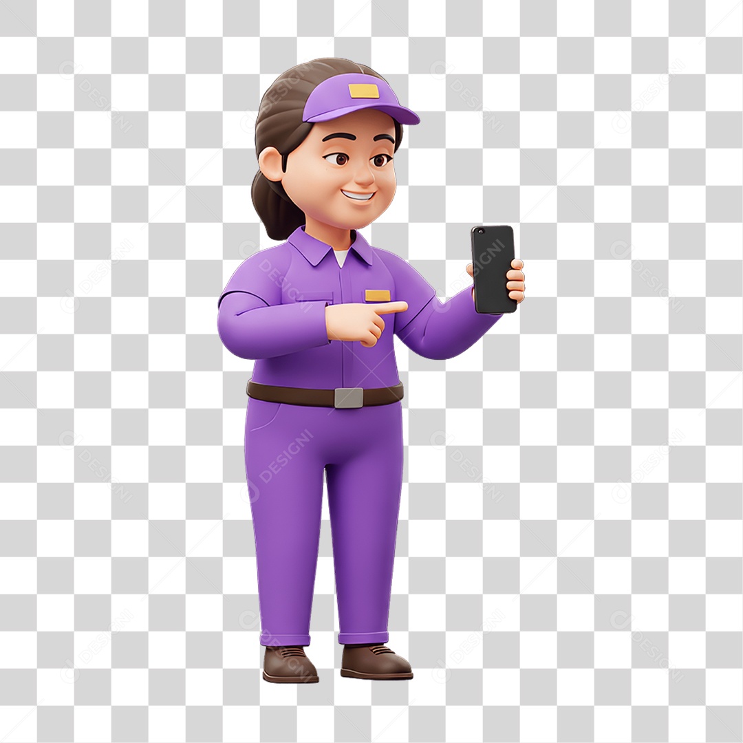 Personagem Entregadora de Gás PNG Transparente