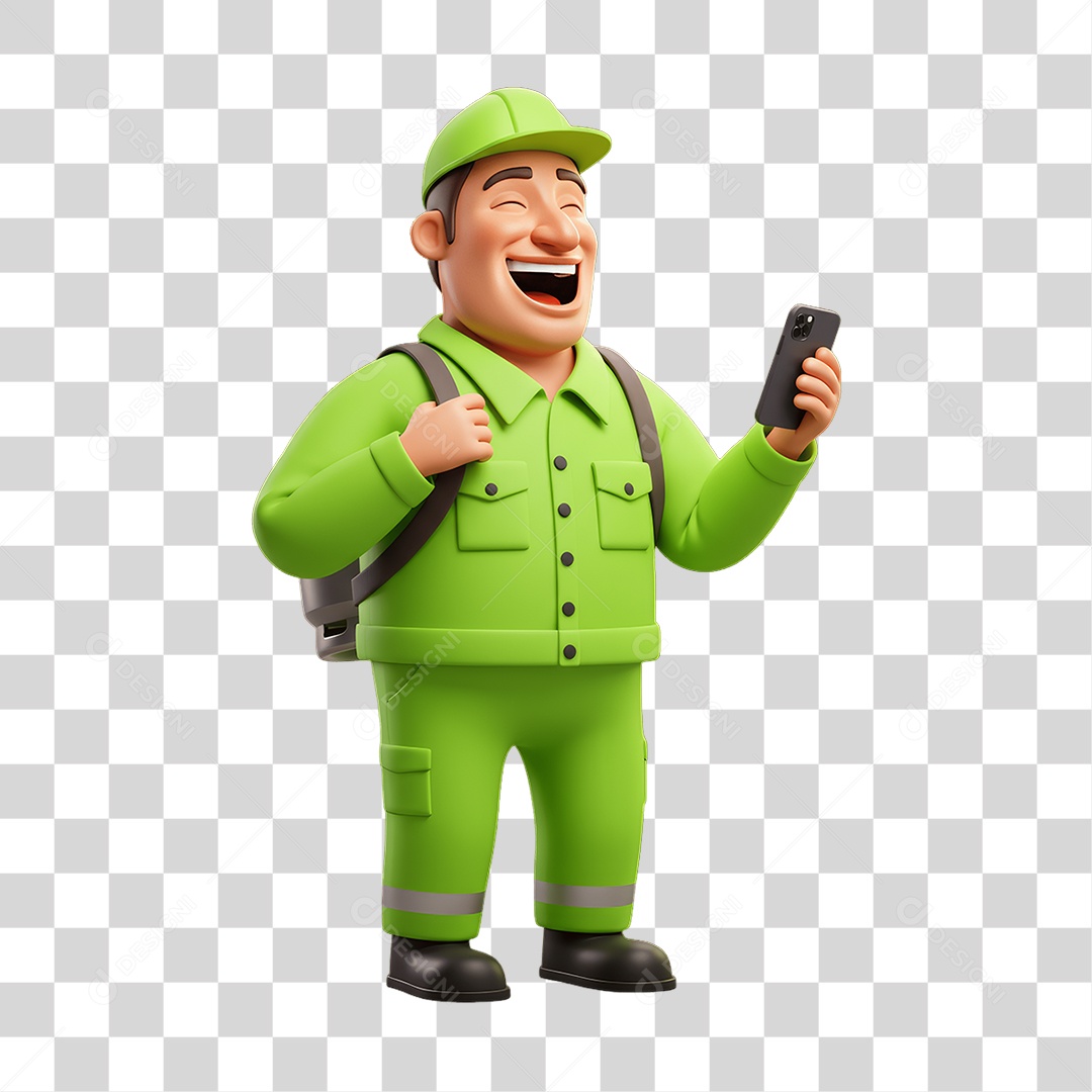 Personagem Entregador de Gás PNG Transparente