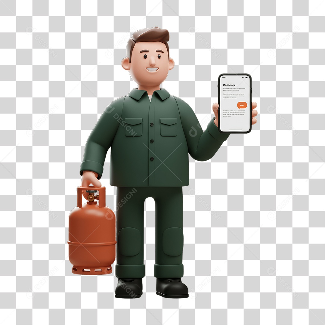 Personagem Entregador de Gás PNG Transparente