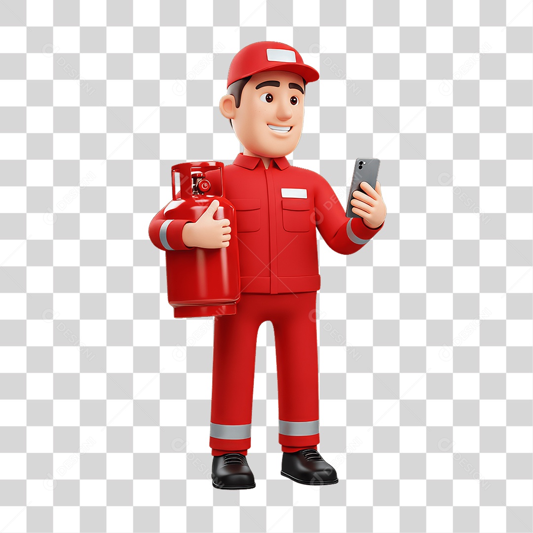 Personagem Entregador de Gás PNG Transparente