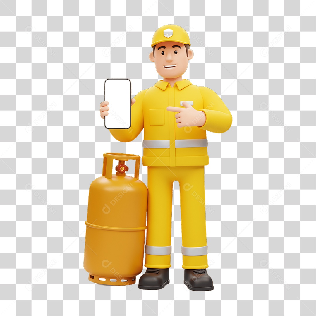 Transparent Gas Delivery Character PNG