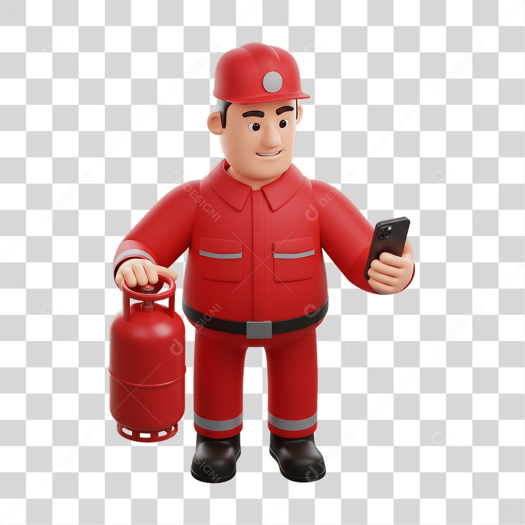 Personagem Entregador de Gás PNG Transparente