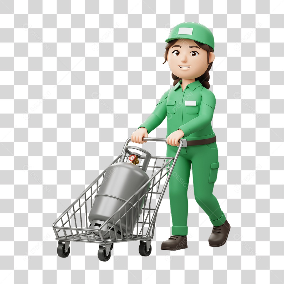 Personagem Entregadora de Gás PNG Transparente