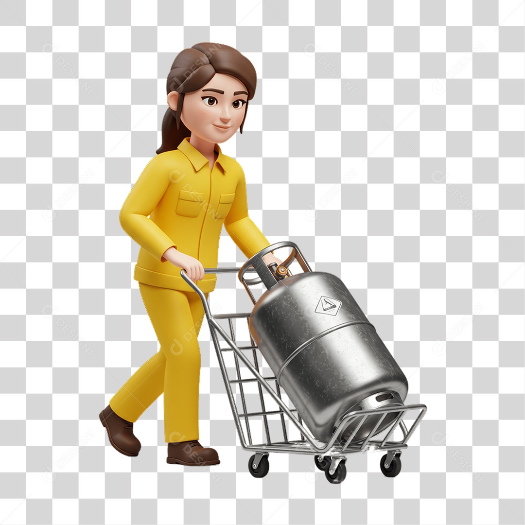 Personagem Entregadora de Gás PNG Transparente