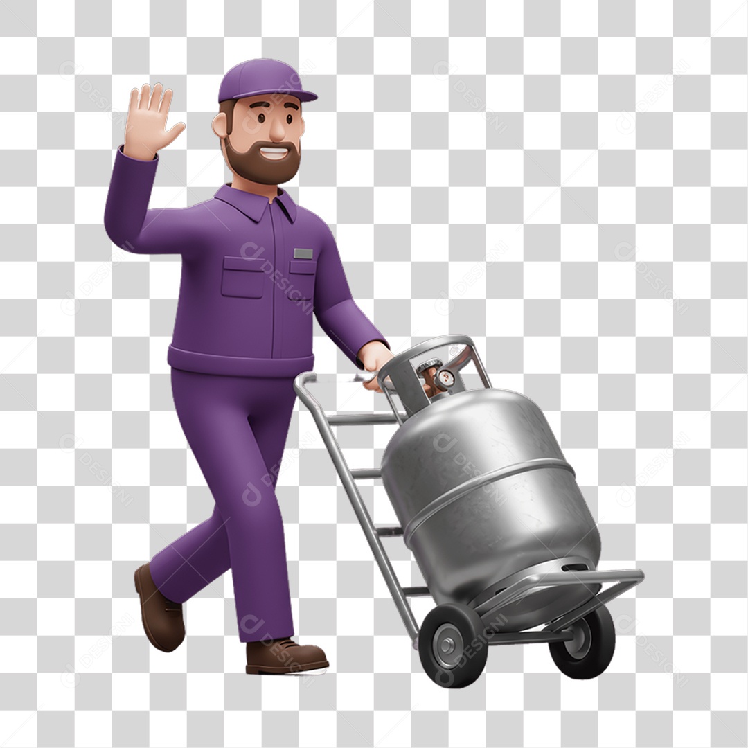 Personagem Entregador de Gás PNG Transparente