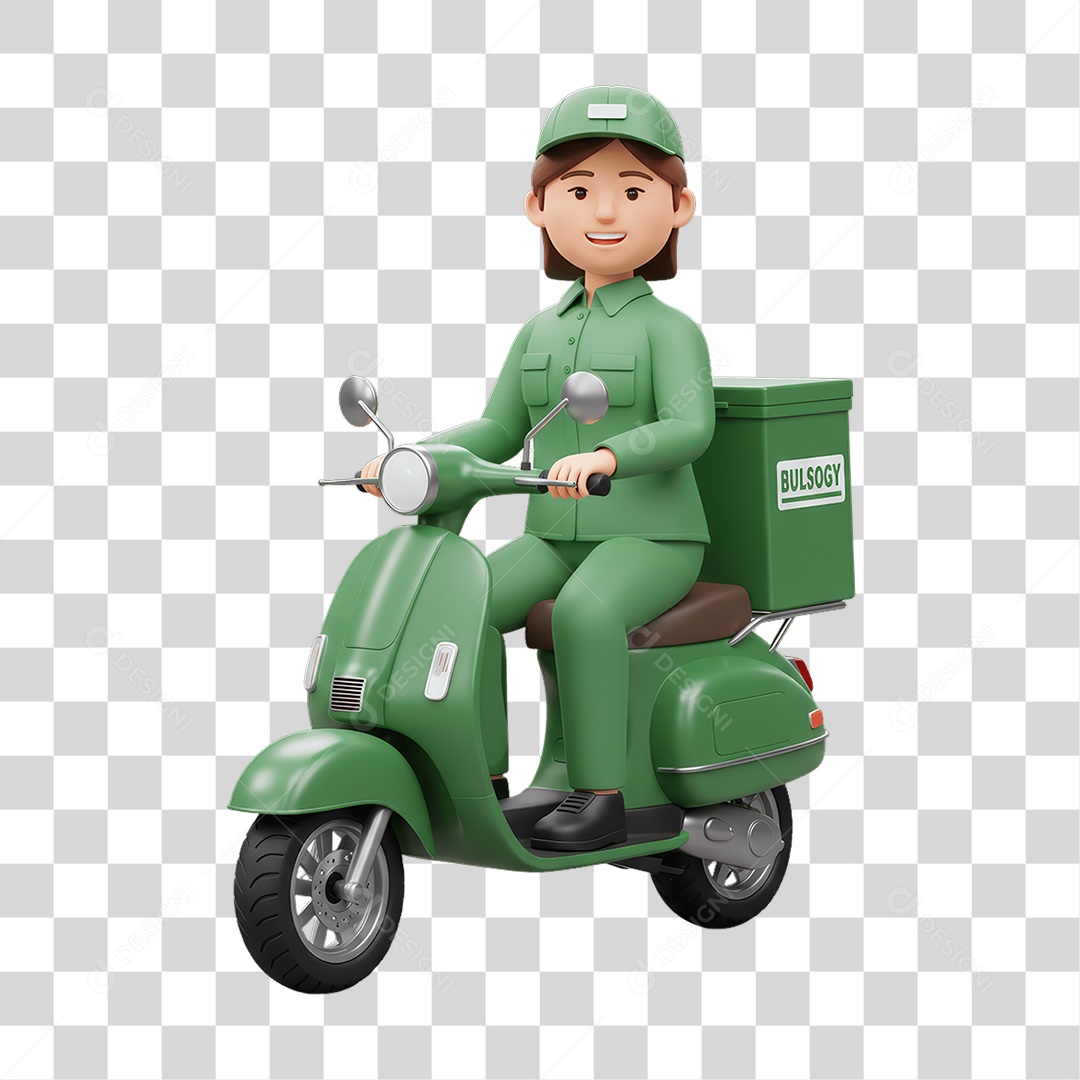 Personagem Entregadora de Gás PNG Transparente