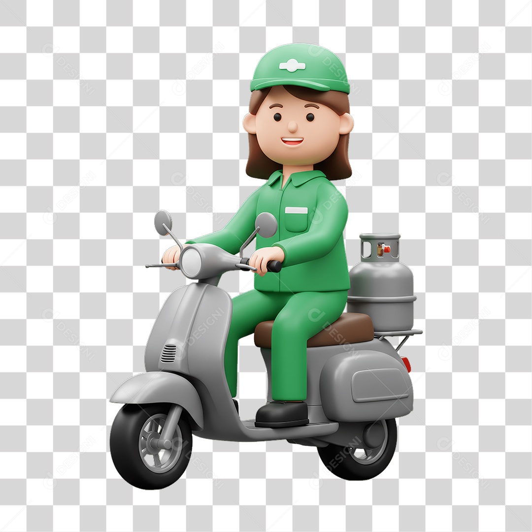 Personagem Entregadora de Gás PNG Transparente