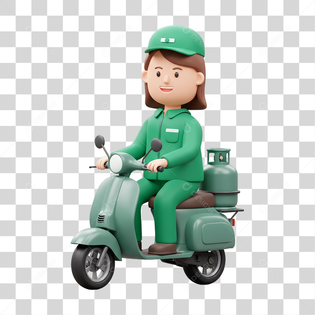 Personagem Entregadora de Gás PNG Transparente