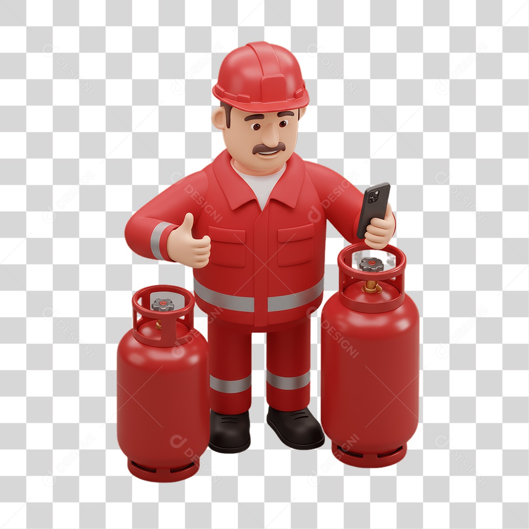 Personagem Entregador de Gás PNG Transparente