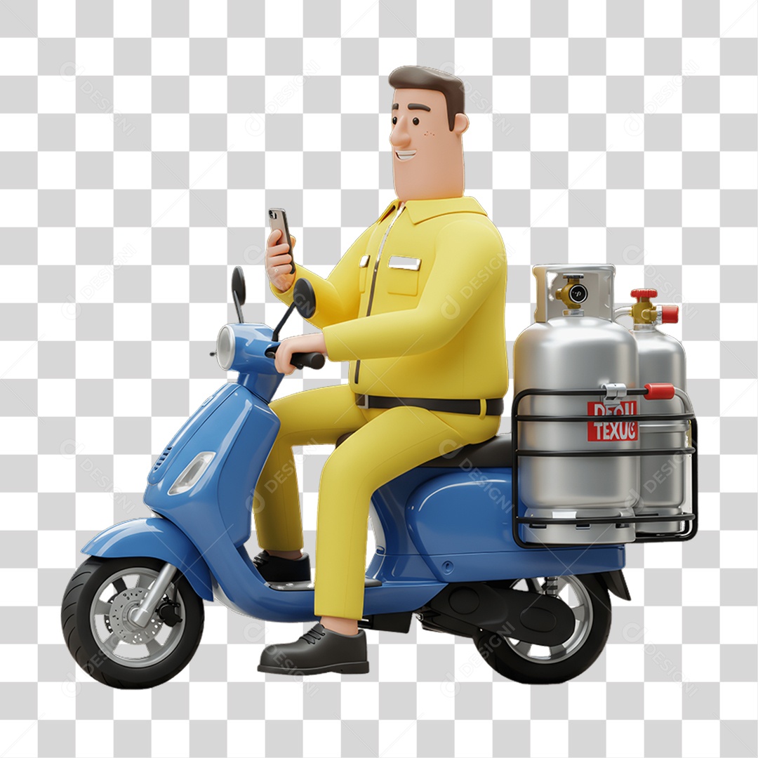 Personagem Entregador de Gás PNG Transparente