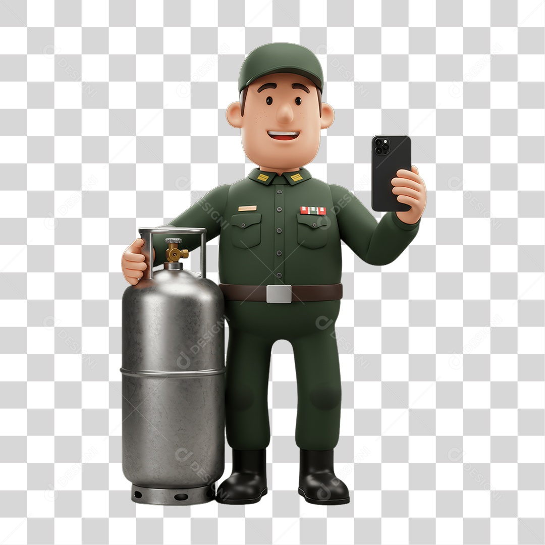 Personagem Entregador de Gás PNG Transparente