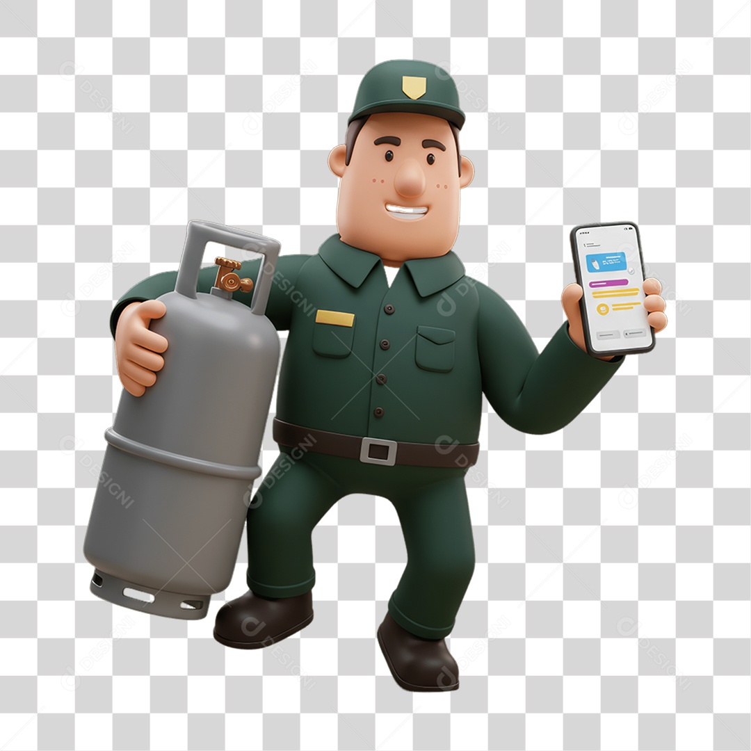 Entregadora de Gás PNG Transparente