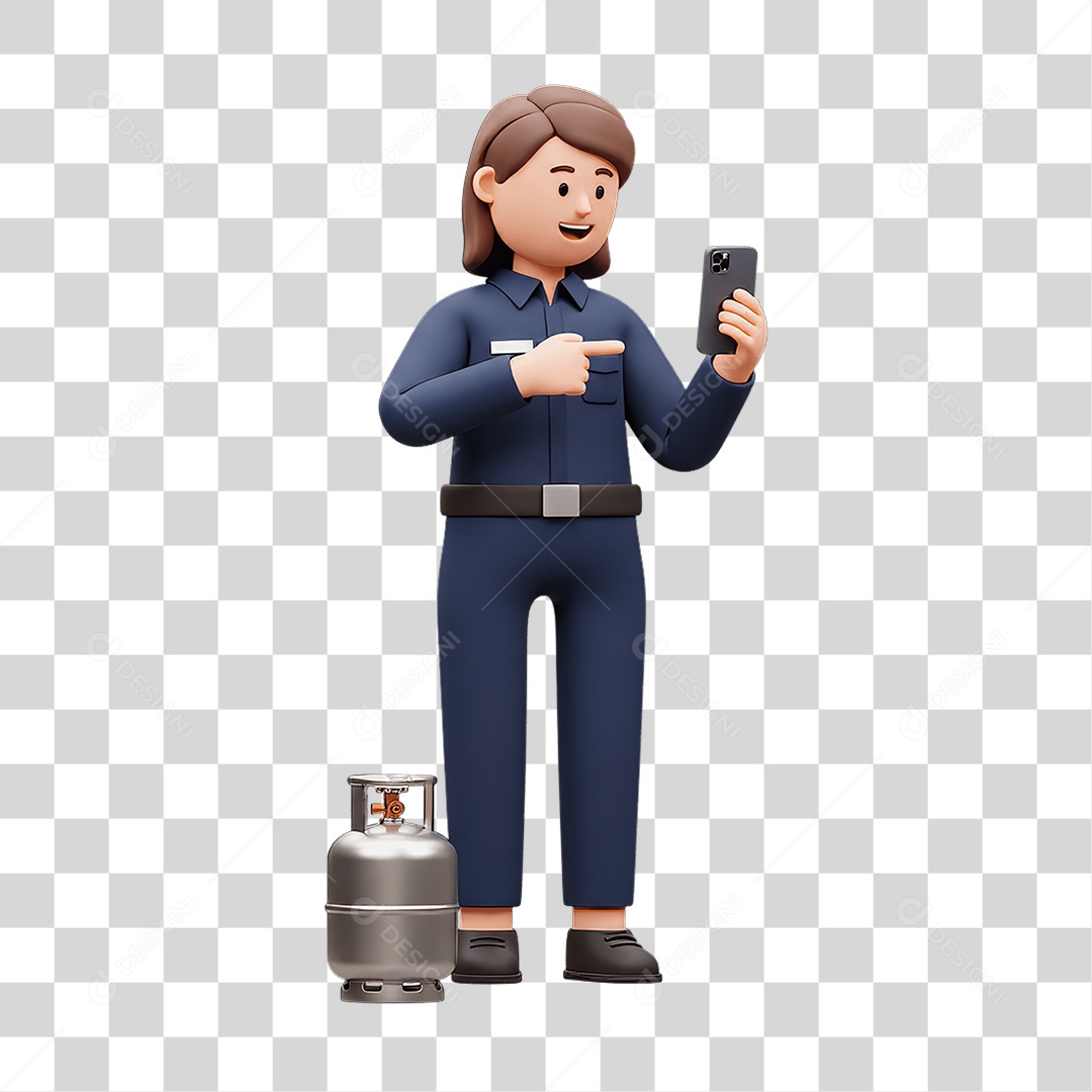 Entregadora de Gás PNG Transparente