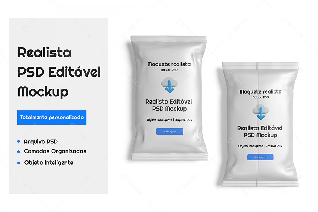 Mockup Embalagem de Lanche PSD Editável