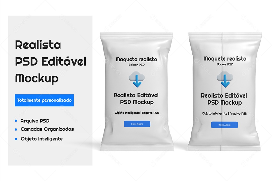 Mockup Embalagem de Lanche PSD Editável