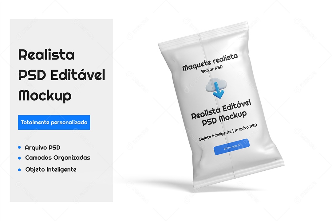 Mockup Embalagem de Lanche PSD Editável