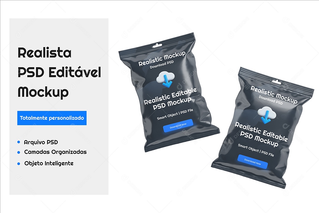 Mockup Embalagem de Lanche PSD Editável