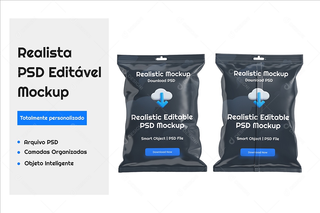 Mockup Embalagem de Lanche PSD Editável