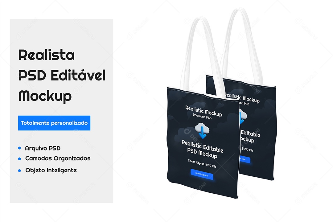 Mockup de Sacola de Pano PSD Editável