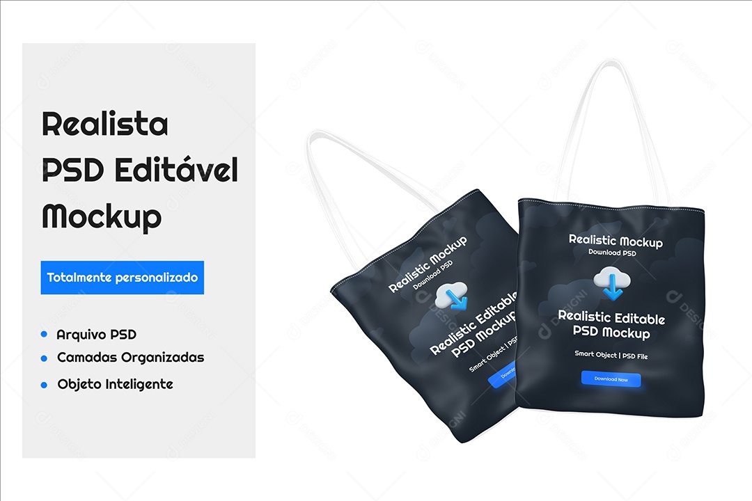 Mockup de Sacola de Pano PSD Editável
