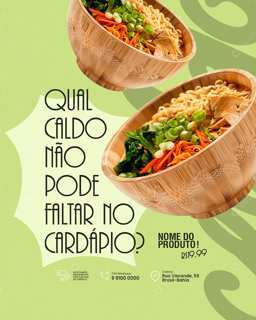 Caldos Qual Caldo Não Pode Faltar no Cardápio Social Media PSD Editável