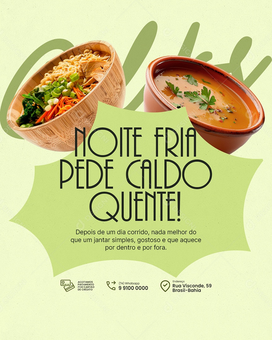 Caldos Noite Frita Pede Caldo Quente Social Media PSD Editável