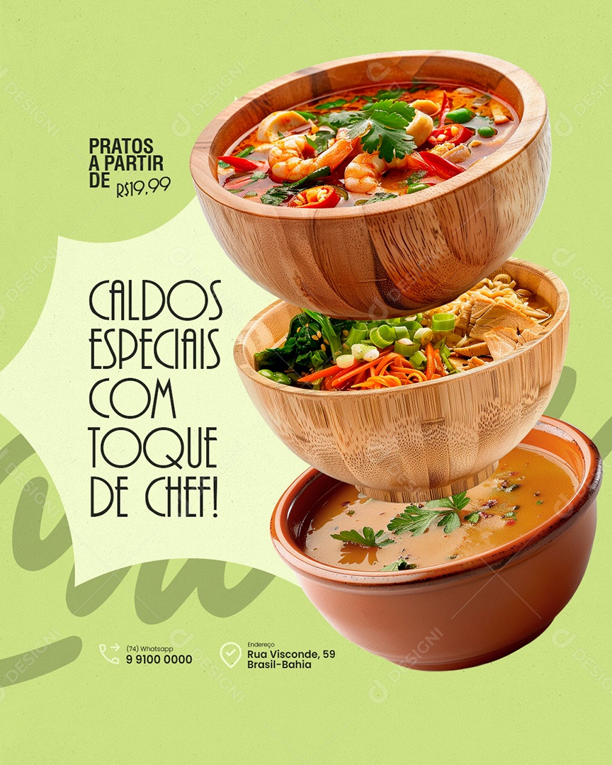 Caldos Especiais com Toque de Chef Social Media PSD Editável