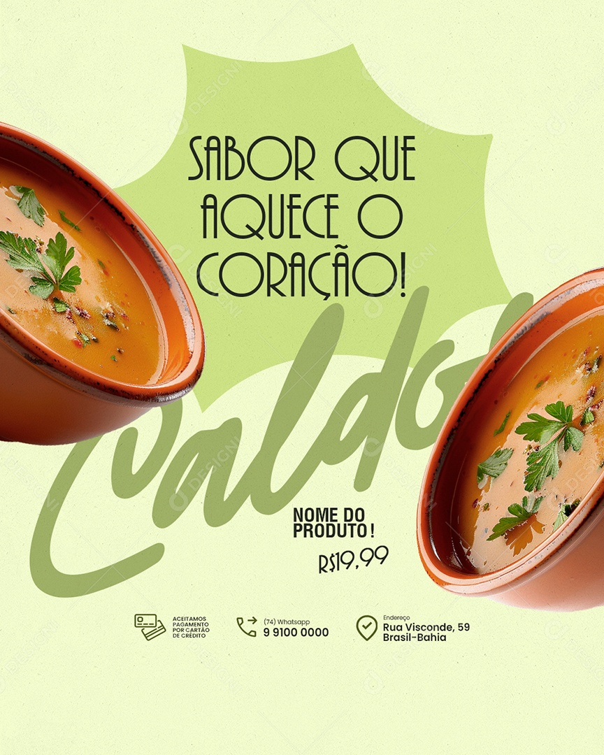 Caldos Sabor Que Aquece o Coração Social Media PSD Editável