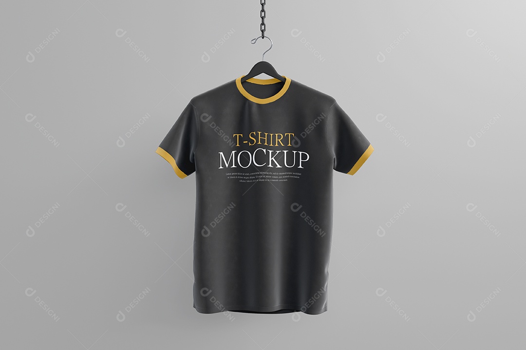 Mockup de Camisa T-Shirt Preta PSD Editável