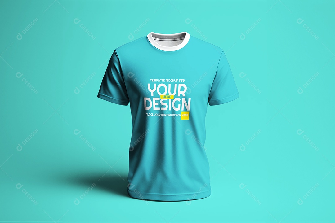 Mockup de Camisa Azul PSD Editável