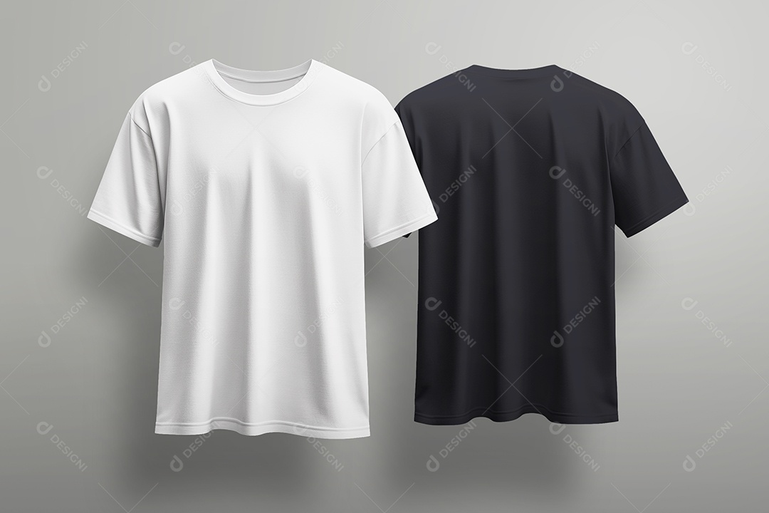 Mockup de Duas Camisas Preta e Branca PSD Editável