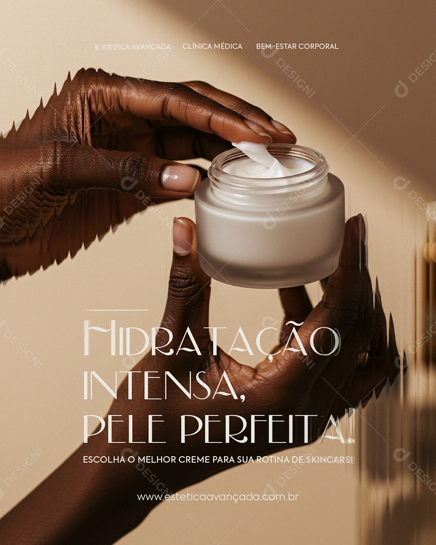 Estética Hidratação Intensa Pele Perfeita Social Media PSD Editável