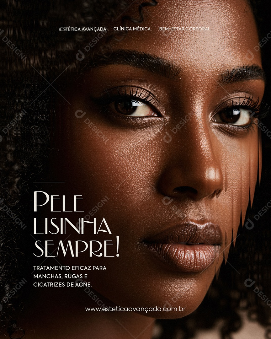 Estética Pele Lisina Sempre Social Media PSD Editável