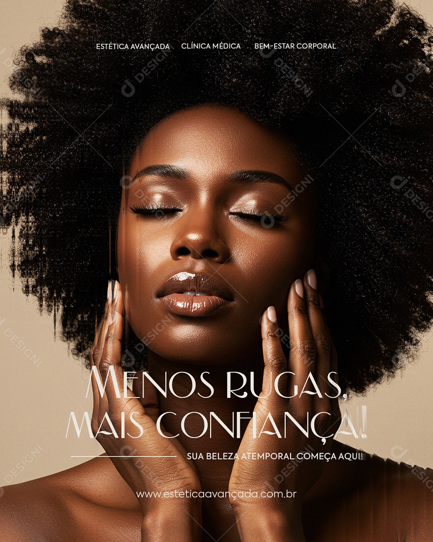 Estética Menos Rugas Mais Confiança Social Media PSD Editável