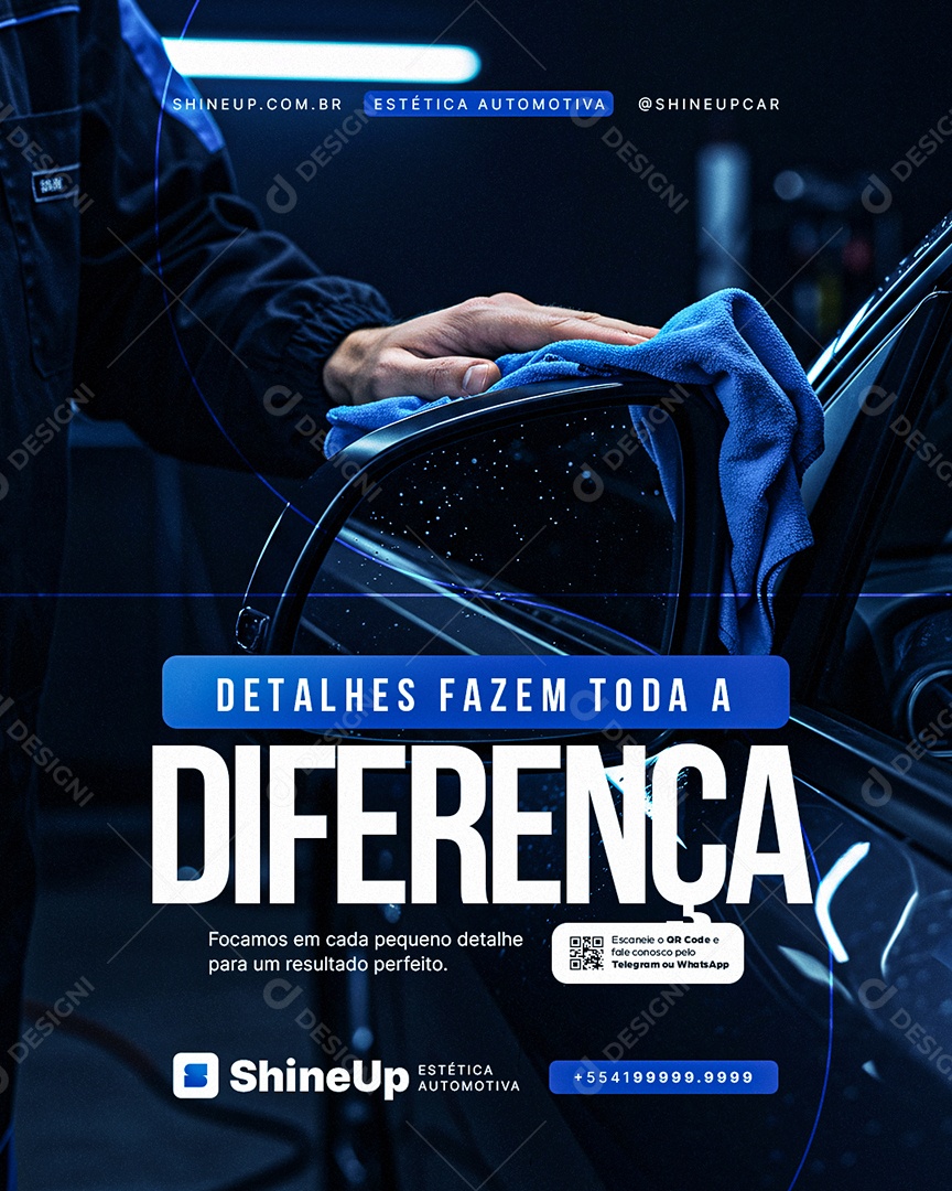 Estética Automotiva Detalhes Fazem Toda a Diferença Social Media PSD Editável